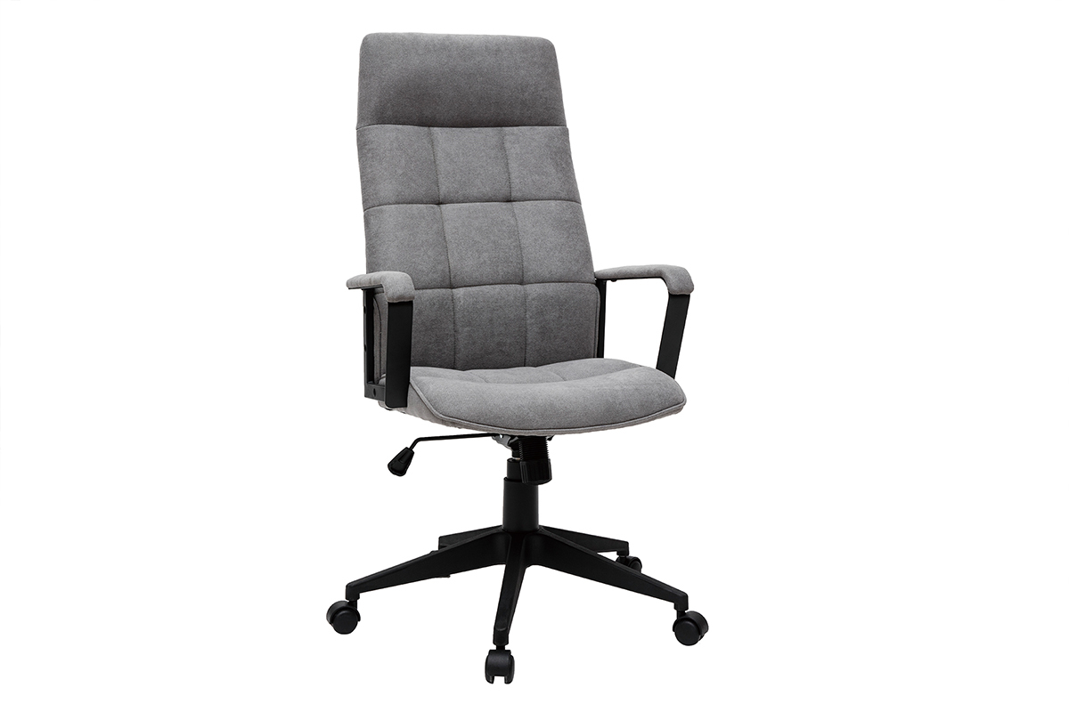 Fauteuil de bureau design m�tal et tissu gris MARSHALL