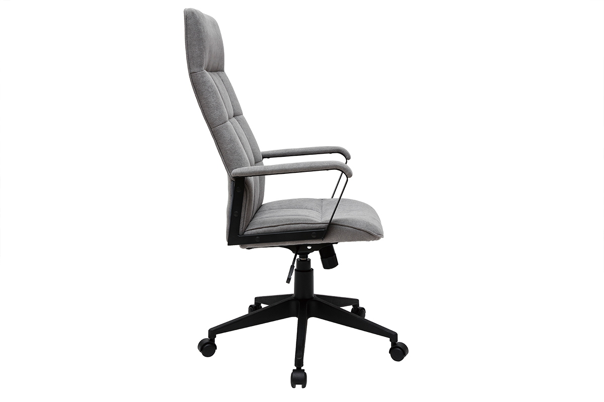 Fauteuil de bureau design m�tal et tissu gris MARSHALL