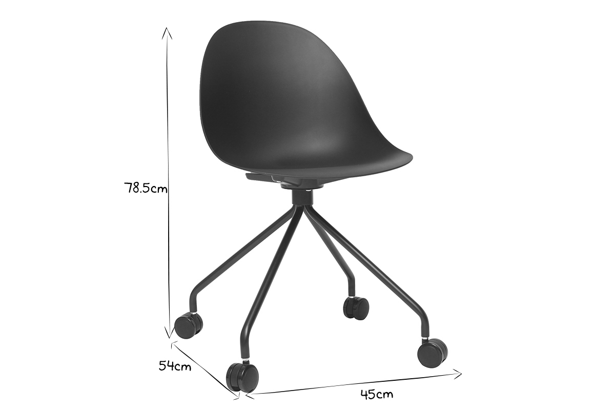 Fauteuil de bureau design noir CONCHA