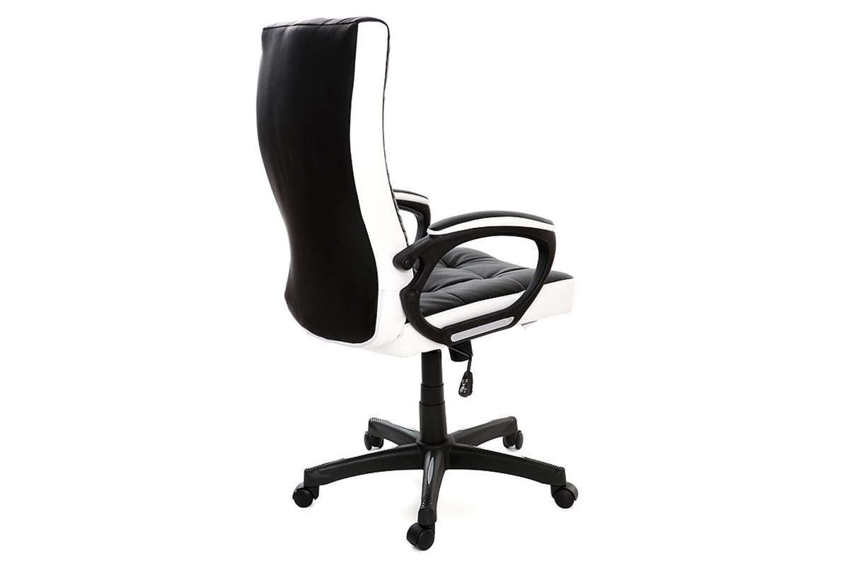 Fauteuil de bureau design noir et blanc LORENZO