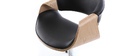 Fauteuil de bureau design noir et bois clair ARAMIS
