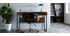 Fauteuil de bureau design noir et bois clair ARAMIS