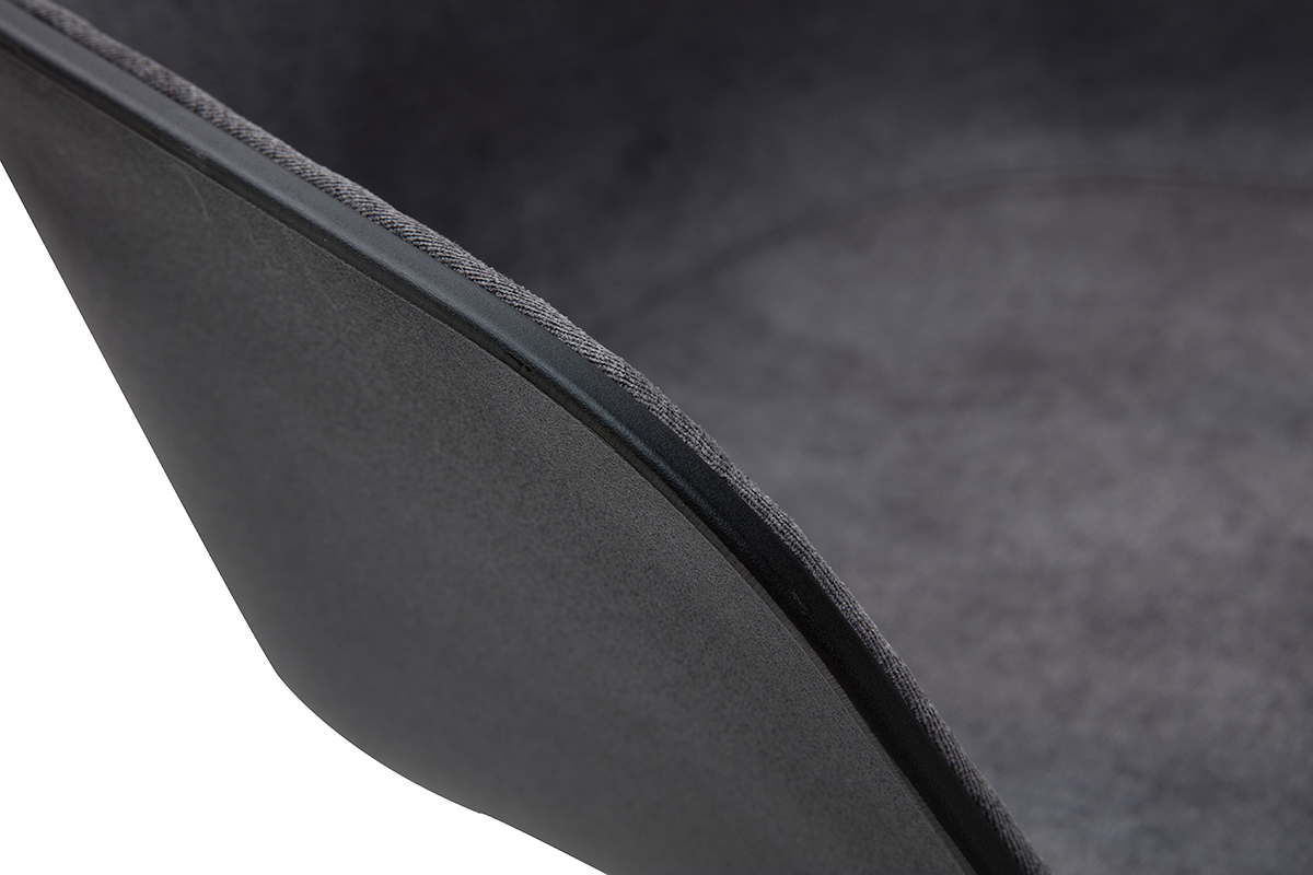 Fauteuil de bureau design noir et tissu gris fonc� SCAFO