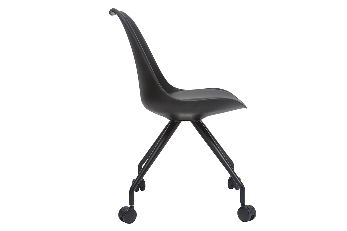 Fauteuil de bureau design noir PAULINE