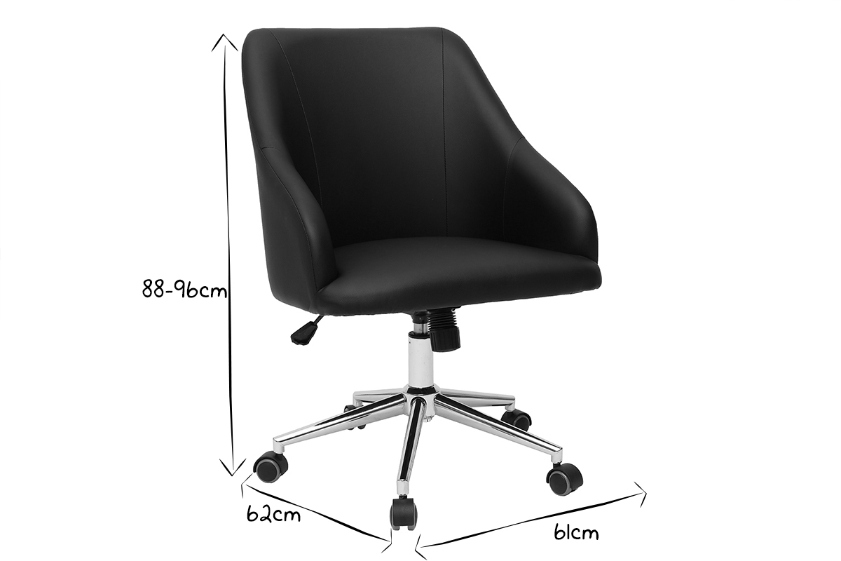 Fauteuil de bureau design noir SCARLETT