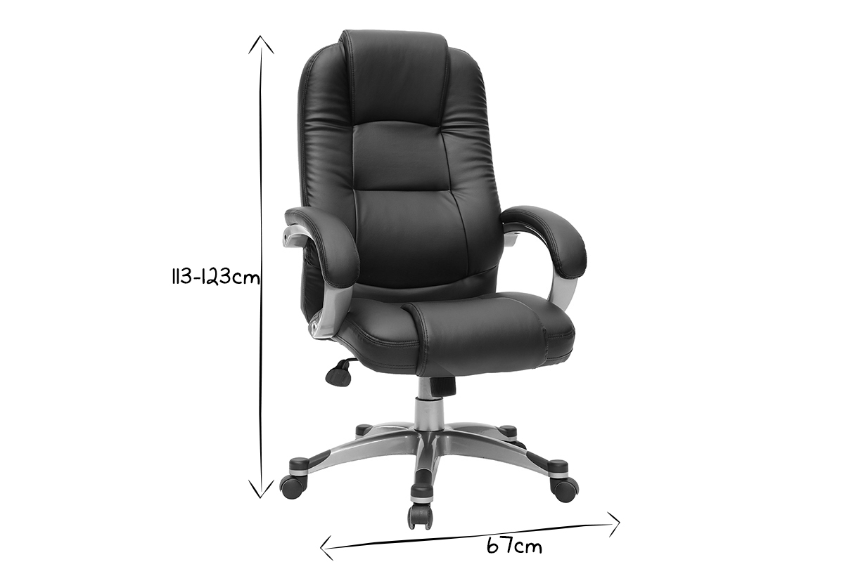 Fauteuil de bureau design noir TORONTO