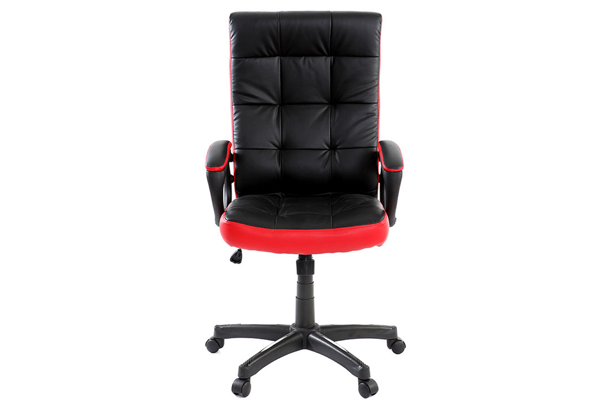 Fauteuil de bureau design rouge et noir LORENZO