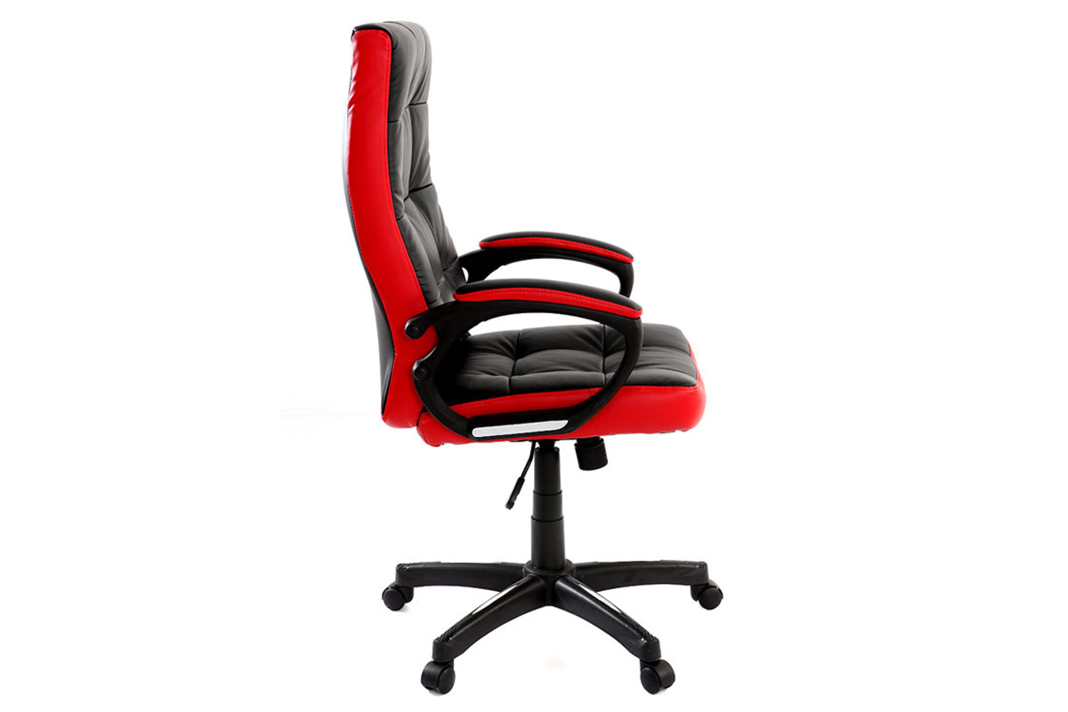 Fauteuil de bureau design rouge et noir LORENZO