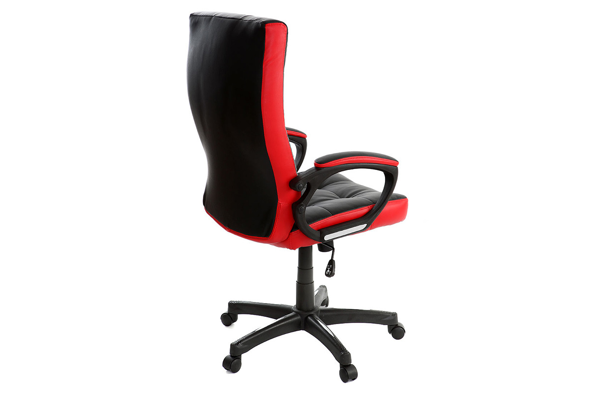 Fauteuil de bureau design rouge et noir LORENZO