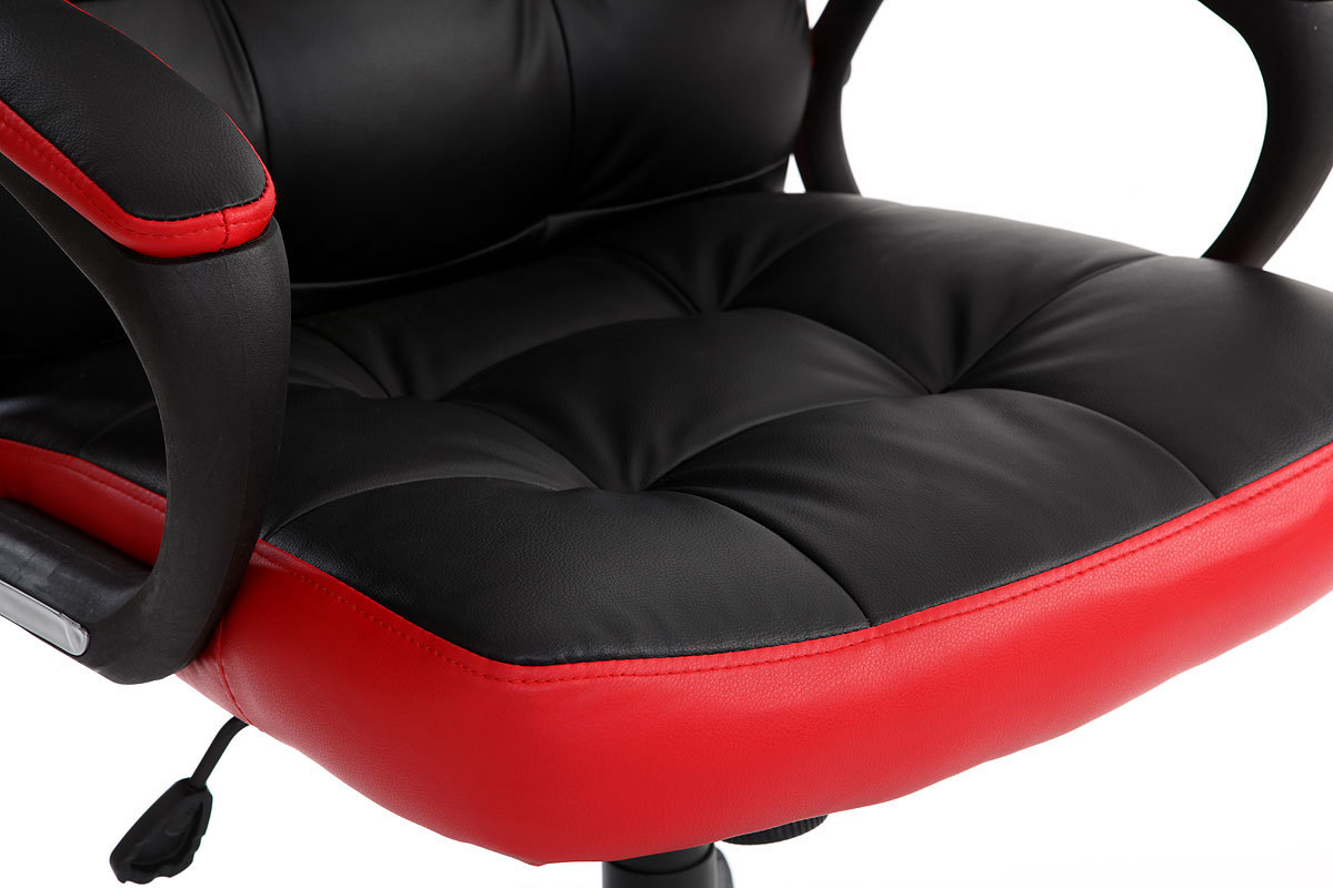 Fauteuil de bureau design rouge et noir LORENZO