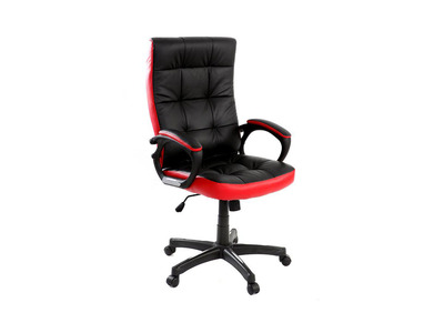 Fauteuil de bureau design rouge et noir LORENZO