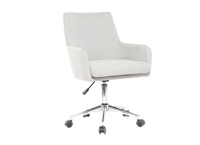Fauteuil de bureau design tissu gris clair SHANA