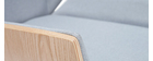 Fauteuil de bureau design tissu gris et bois clair CURVED