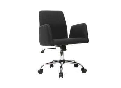 Fauteuil de bureau design tissu noir ARIEL