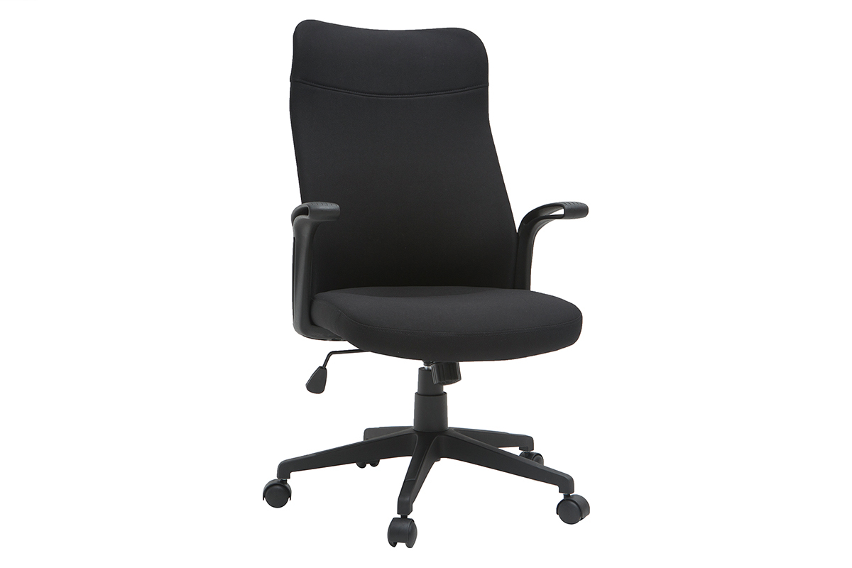 Fauteuil de bureau design tissu noir RISTER
