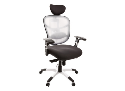 Fauteuil de bureau ergonomique gris anthracite et blanc UP TO YOU