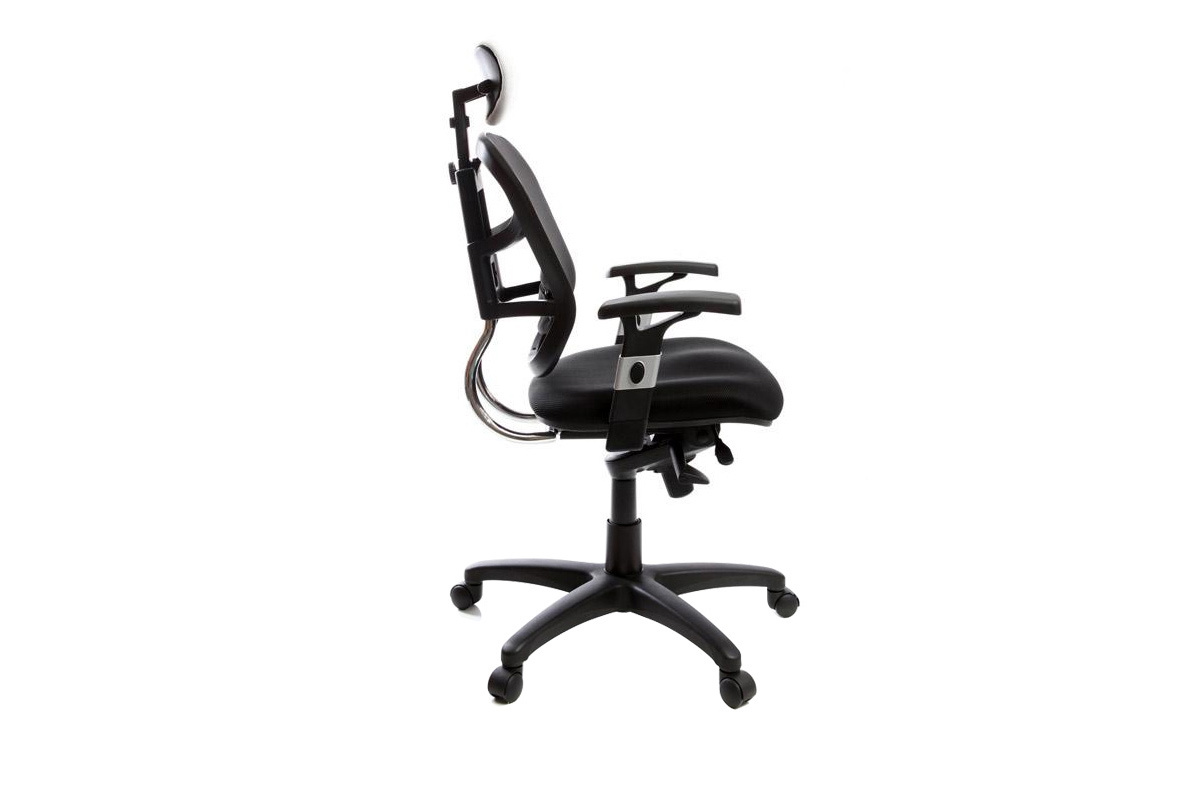 Fauteuil de bureau ergonomique noir avec appuie-t�te blanc UP TO YOU