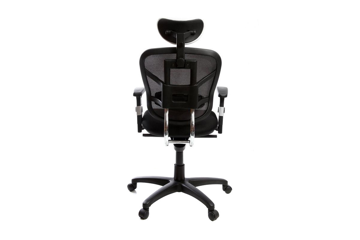 Fauteuil de bureau ergonomique noir avec appuie-t�te blanc UP TO YOU