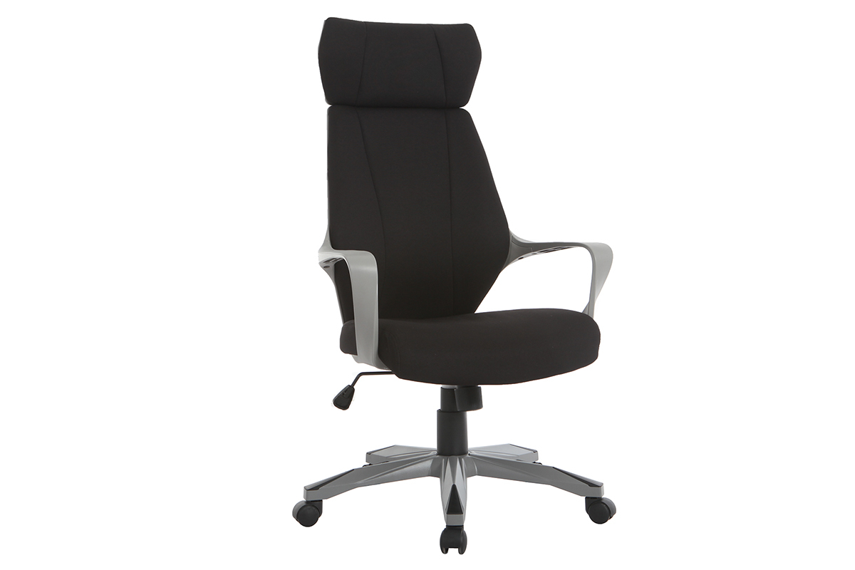 Fauteuil de bureau pivotant noir et gris POCUS
