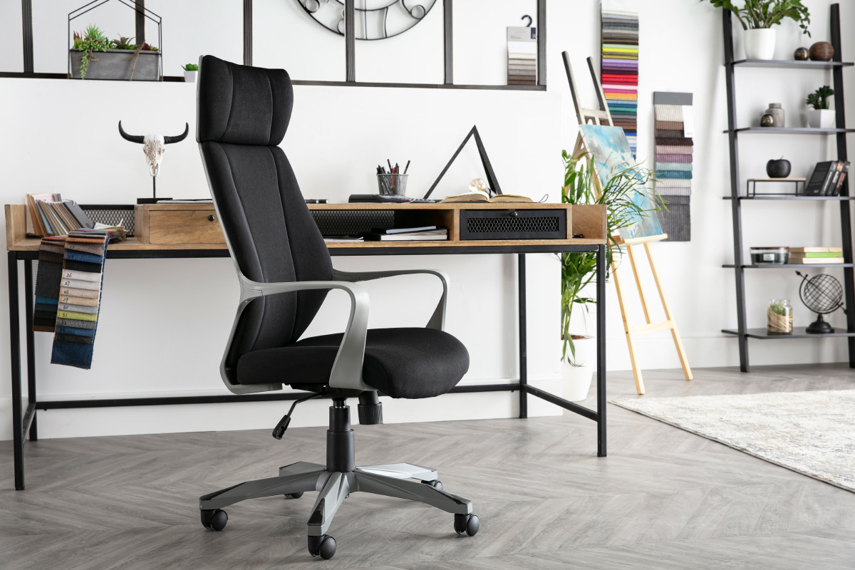 Fauteuil de bureau pivotant noir et gris POCUS
