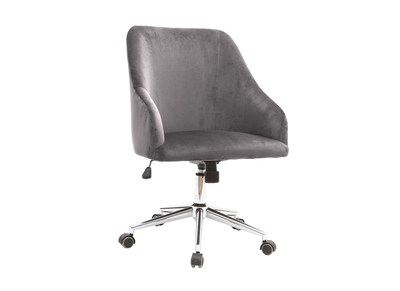 Fauteuil de bureau velours gris fonc&eacute; SCARLETT