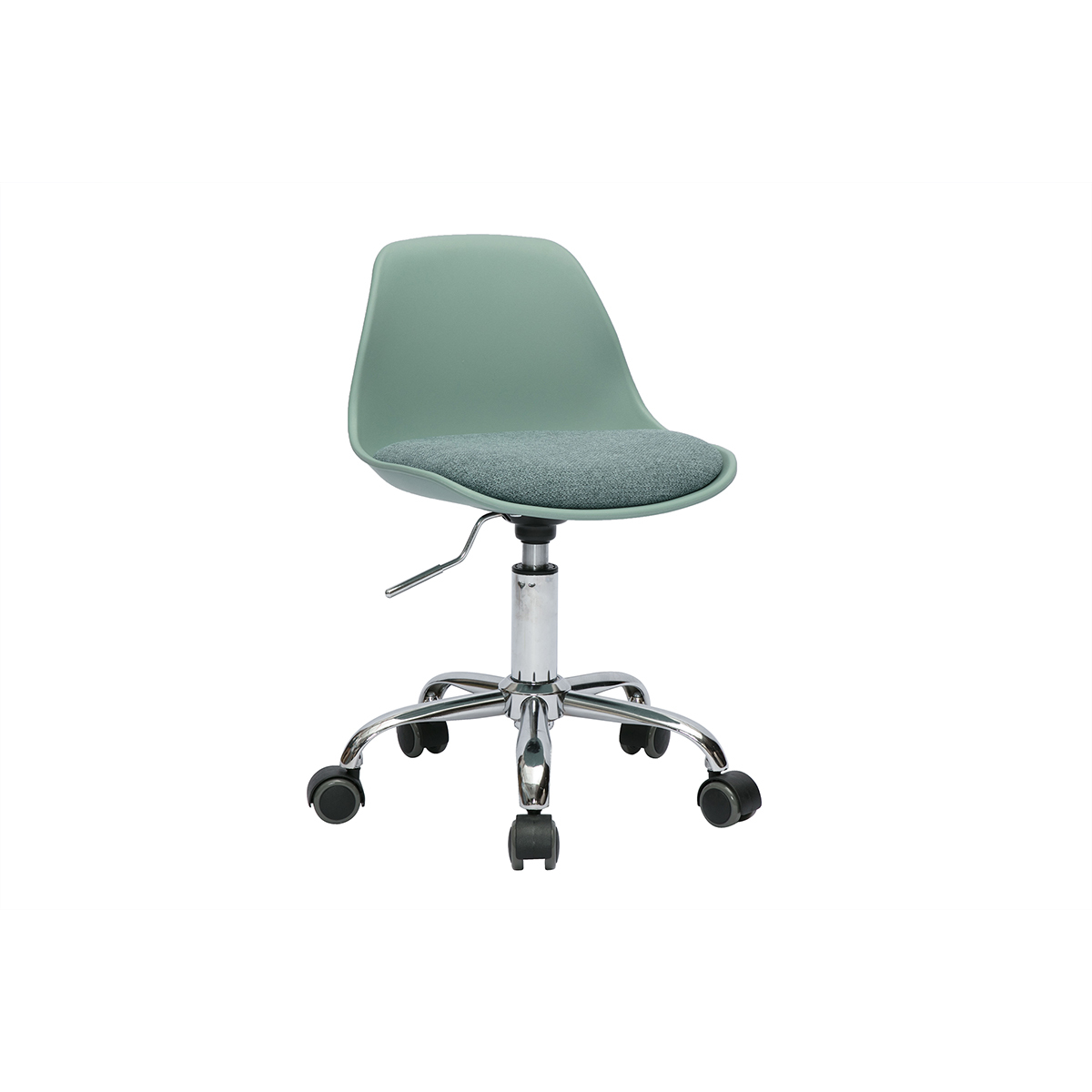 Fauteuil de bureau vert de gris enfant à roulettes STEEVY Fauteuil de bureau vert de gris enfant à roulettes STEEVY