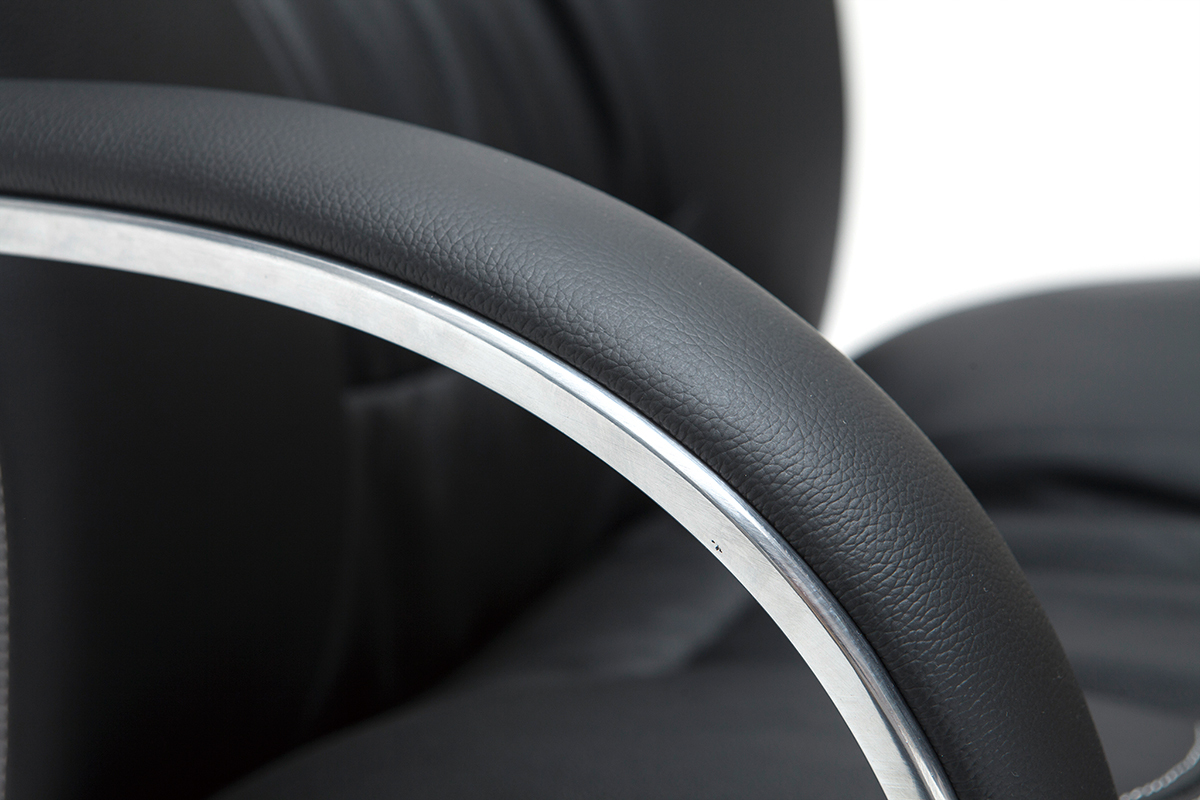 Fauteuil de direction en cuir noir DONATELLO - cuir de vache