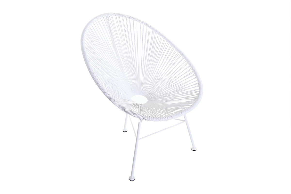 Fauteuil de jardin en fils de r�sine blanc BELLAVISTA