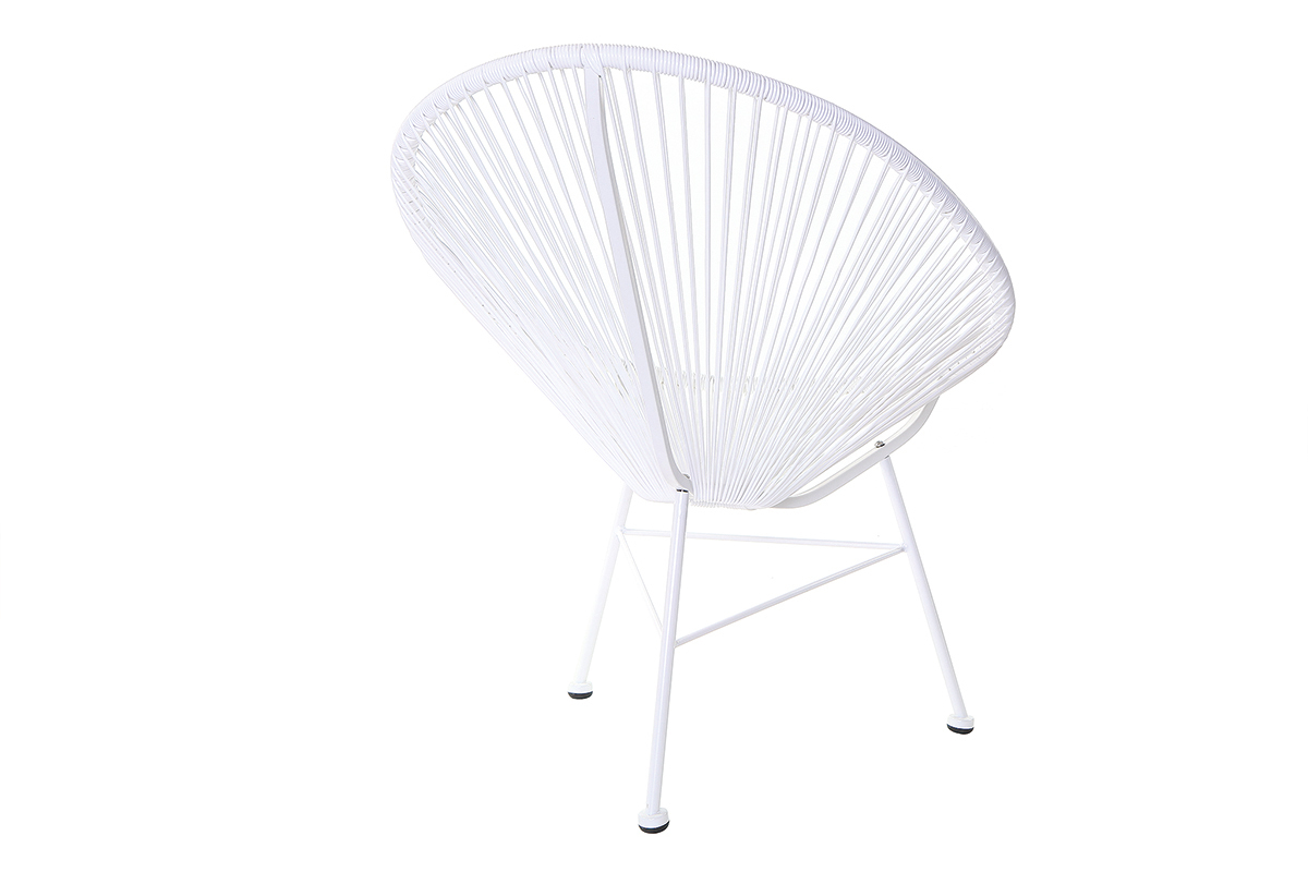 Fauteuil de jardin en fils de r�sine blanc BELLAVISTA