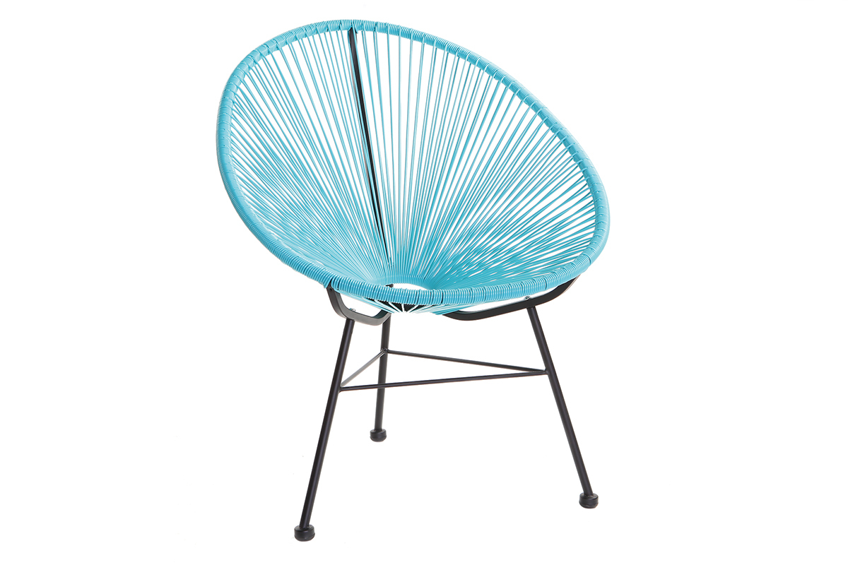 Fauteuil de jardin en fils de r�sine turquoise BELLAVISTA