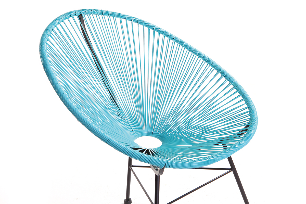 Fauteuil de jardin en fils de r�sine turquoise BELLAVISTA
