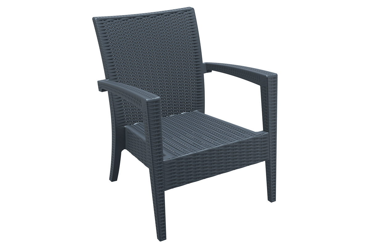 Fauteuil de jardin en r�sine tress�e gris SAMOA