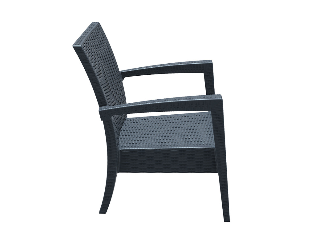 Fauteuil De Jardin En Résine Tressée Gris Samoa Miliboo