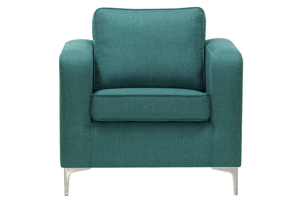 Fauteuil design bleu canard HARRY