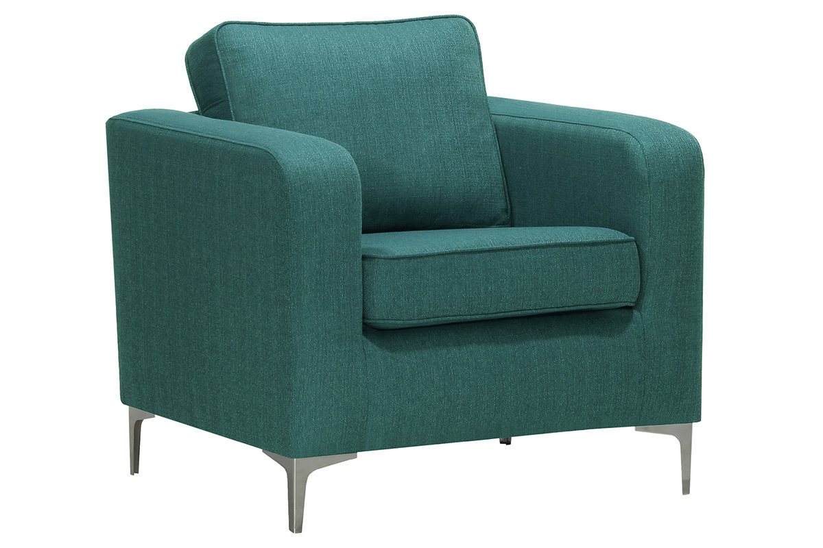 Fauteuil design bleu canard HARRY