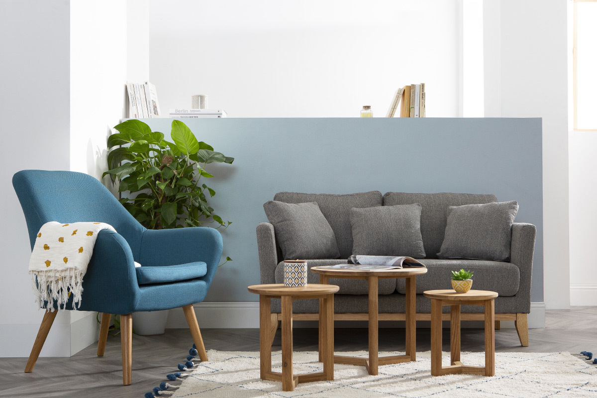 Fauteuil design bleu p�trole MIRA