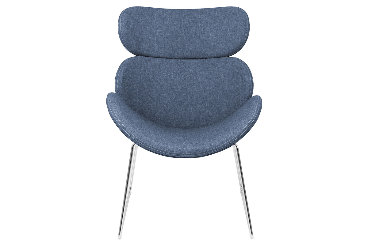 Fauteuil design contemporain bleu fonc� GABRIEL