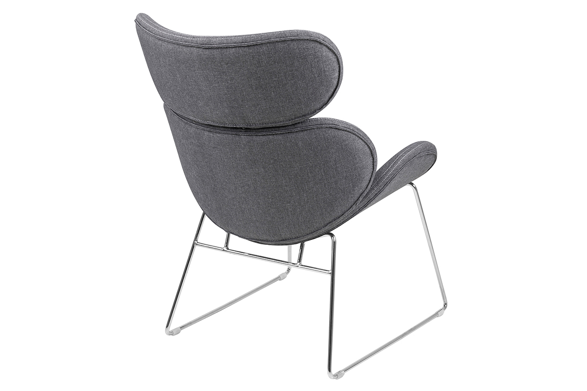 Fauteuil design contemporain gris clair GABRIEL