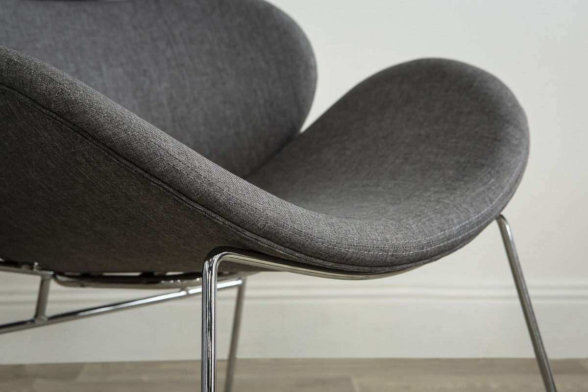 Fauteuil design contemporain gris clair GABRIEL