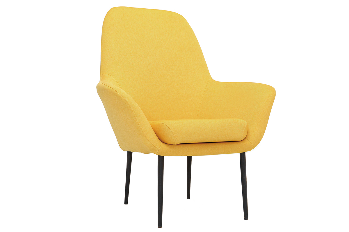 Fauteuil design contemporain jaune OSWALD