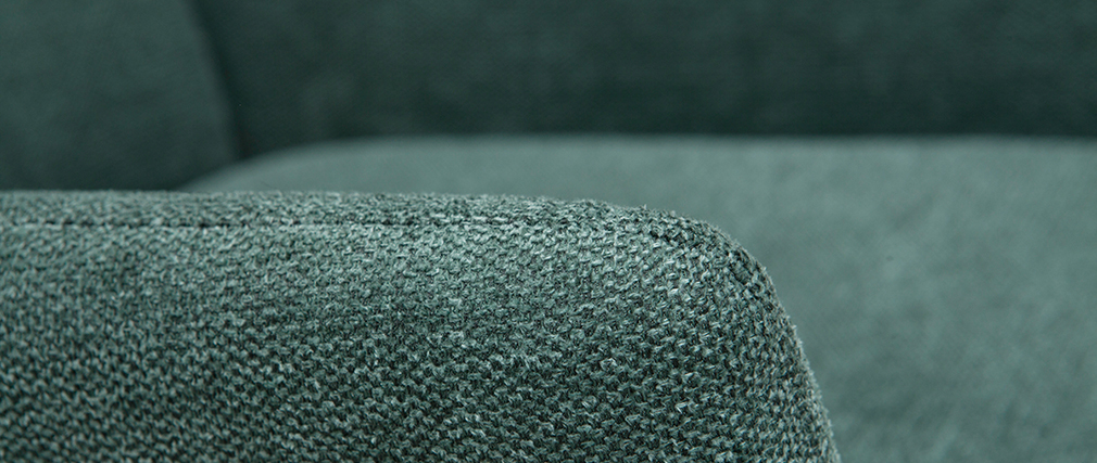 Fauteuil design en métal et tissu effet velours texturé vert COME