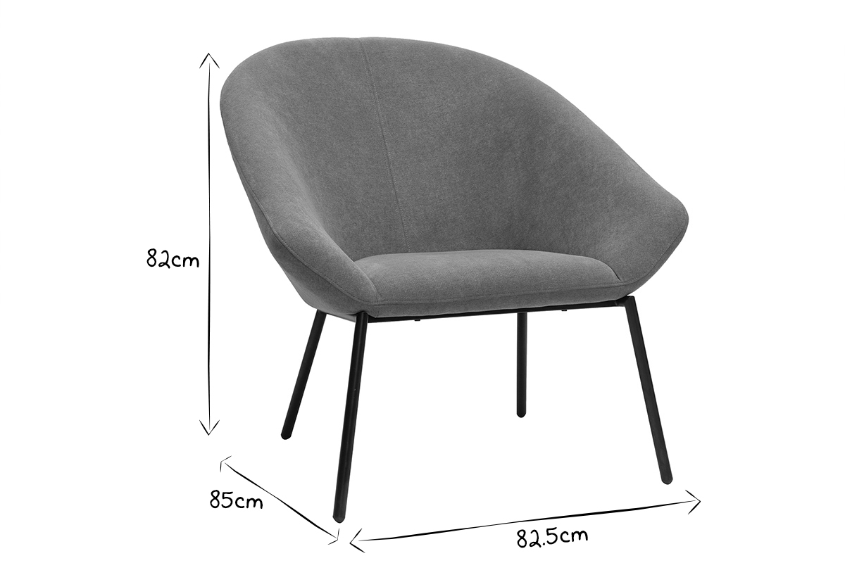 Fauteuil design en tissu effet velours bleu p�trole et m�tal noir KOK