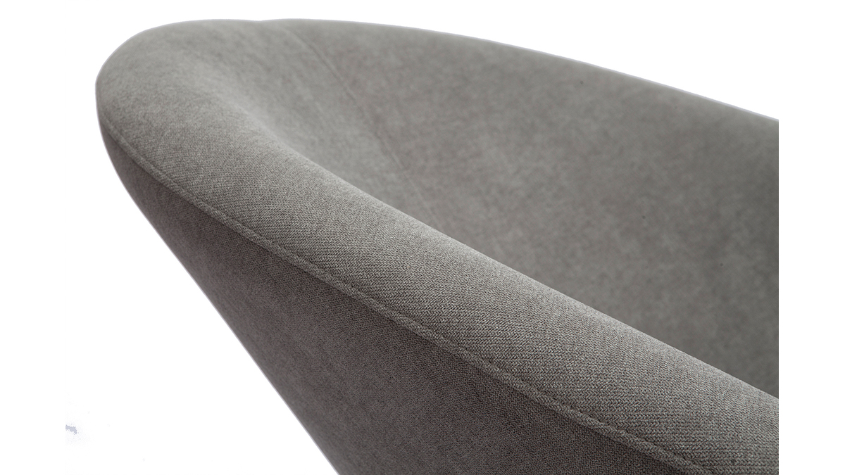 Fauteuil design en tissu effet velours gris et métal noir KOK