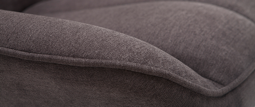 Fauteuil design en tissu effet velours gris foncé BILLIE