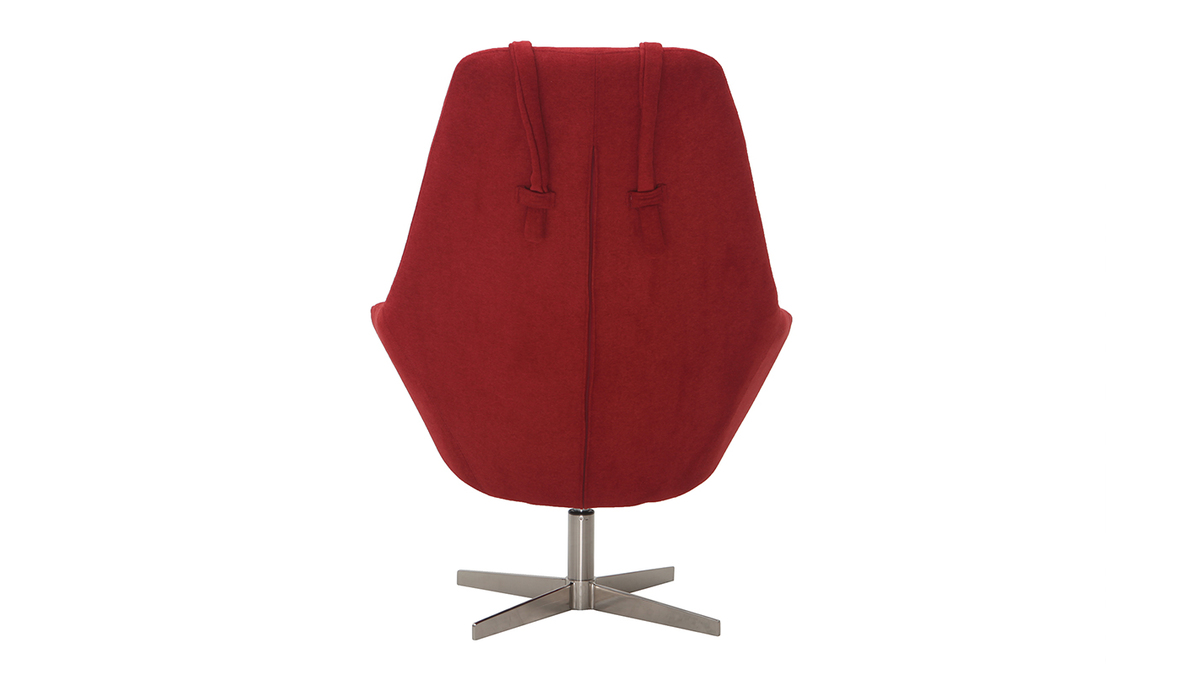 Fauteuil design en tissu rouge et pied métal AMADEO