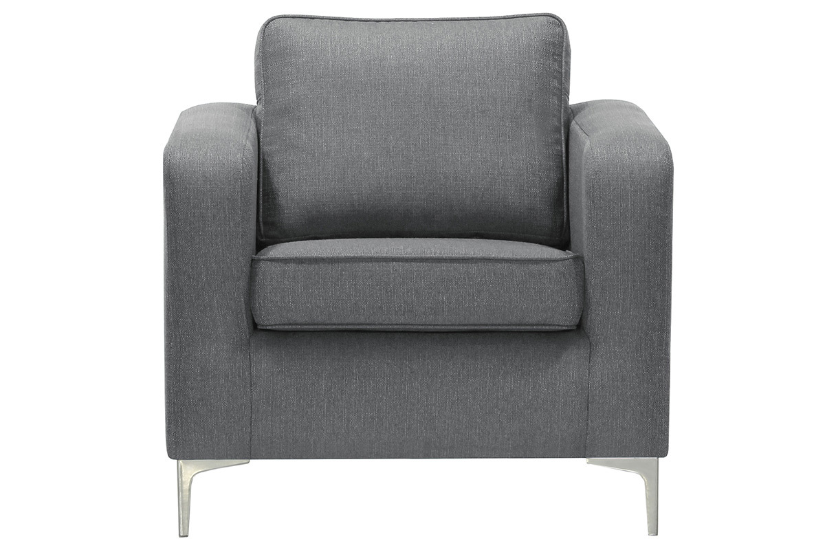 Fauteuil design gris clair HARRY
