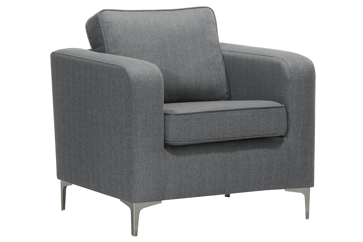 Fauteuil design gris clair HARRY