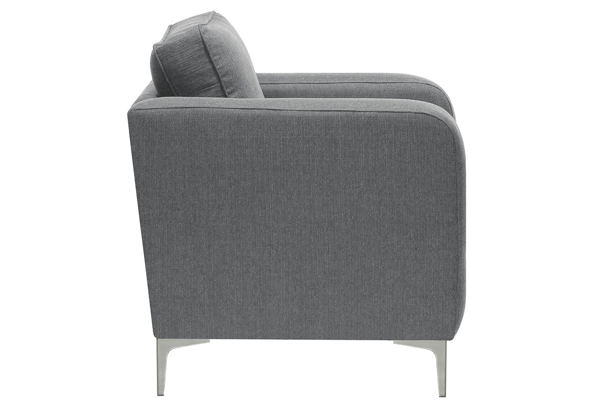 Fauteuil design gris clair HARRY