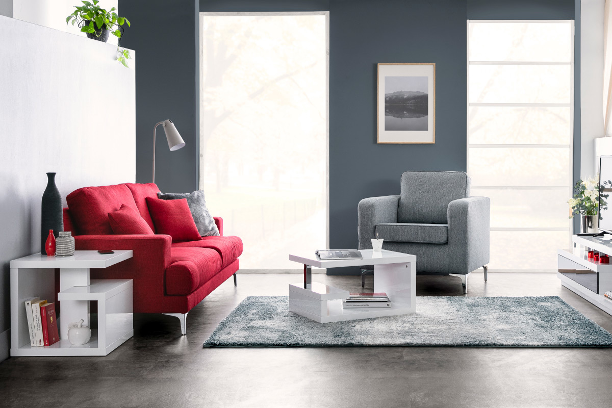 Fauteuil design gris clair HARRY