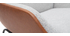 Fauteuil design marron avec tissu effet velours gris MARCEAU